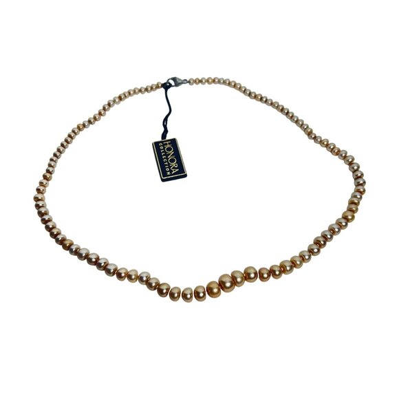 Honora Graduated Peach Freshwater Pearl Necklace (6028) - Picture 6 of 7